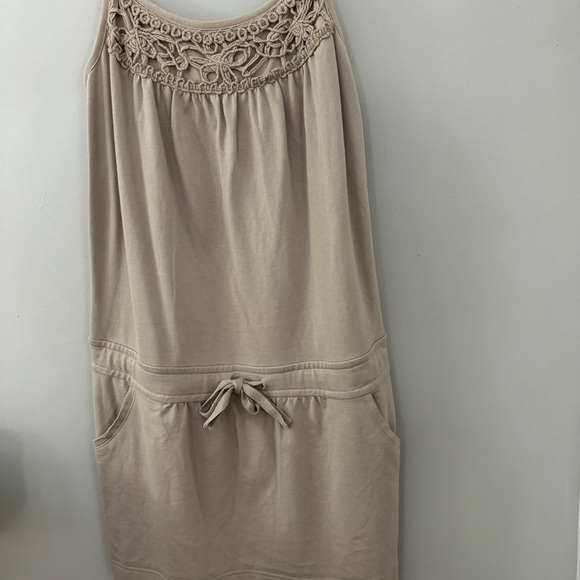 NWT Victoria Secret Cream Textured Design Adjustable Drawstring Cover Up Dress - Picture 6 of 8